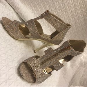 Silver slipper heels sz 7.5 women’s